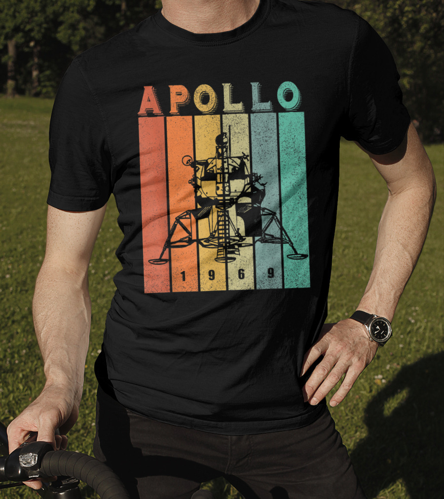 Apollo 1969 Lunar Module Vintage Retro Stripes T-Shirt