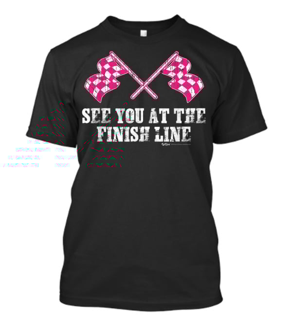 Vintage See You At The Finish Line Pink Checkered Flags T-Shirt