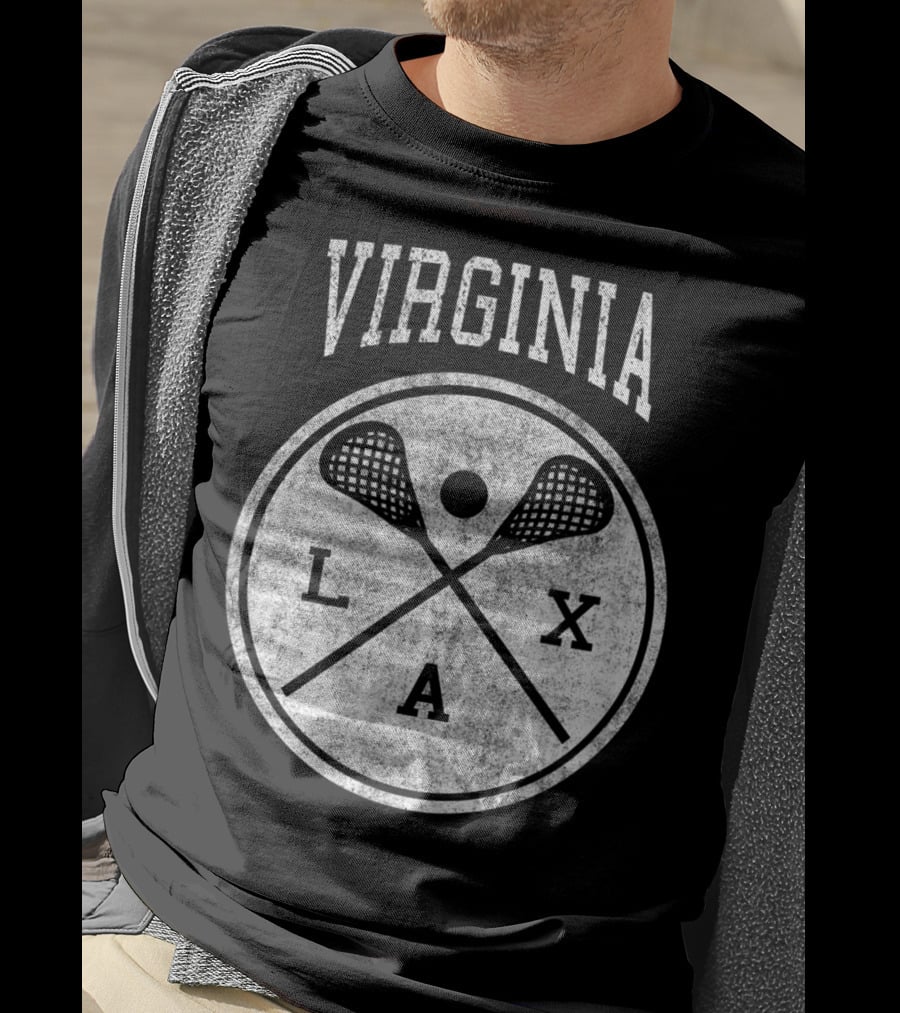 Virginia LAX Vintage Lacrosse Crossed Sticks Circle T-Shirt