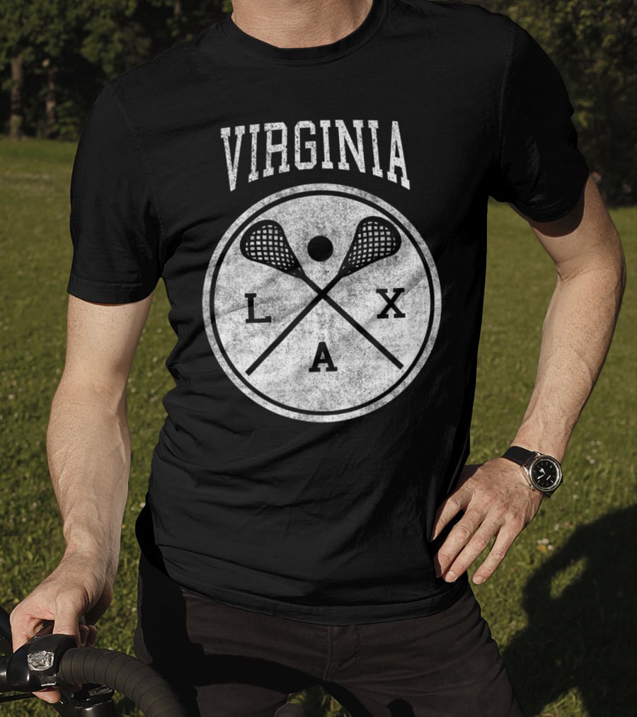 Virginia LAX Vintage Lacrosse Crossed Sticks Circle T-Shirt