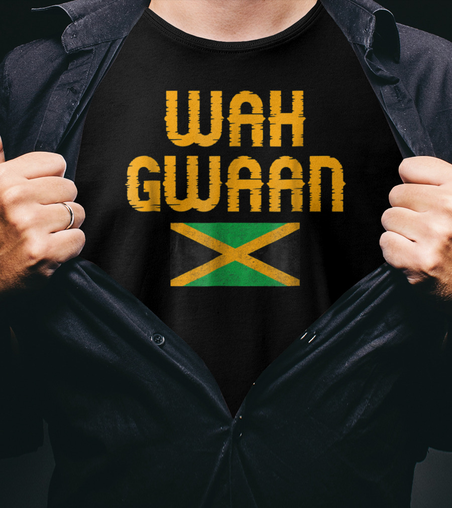 Wah Gwaan Jamaican Flag Banner T-Shirt