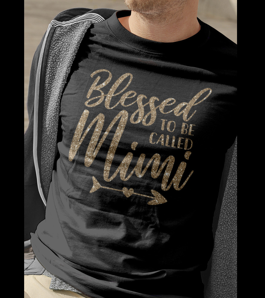 Blessed To Be Called Mimi Glitter Arrow T-Shirt