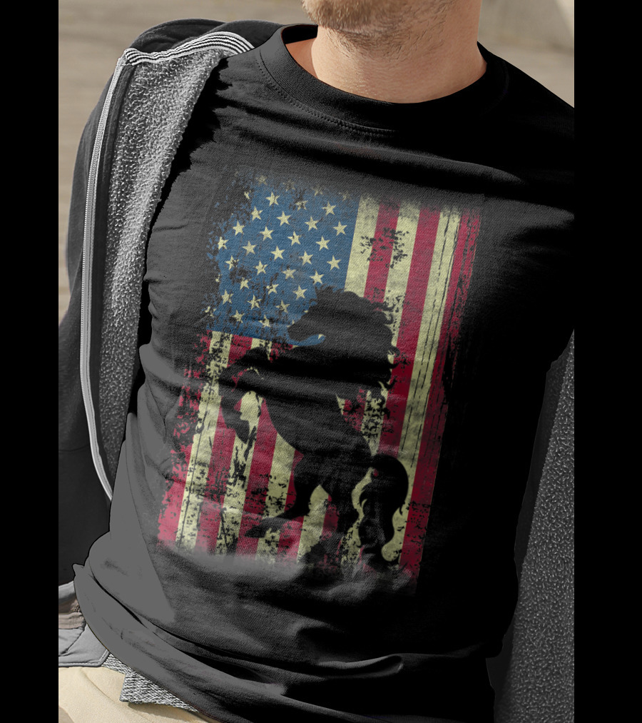 USA Patriotic Horse And American Flag T-Shirt
