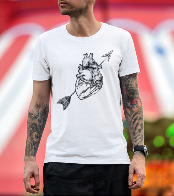 Premium T-Shirt: Anatomical Heart with Arrow Valentines Day T-Shirt Anatomical Heart with Arrow Valentines Day T-Shirt