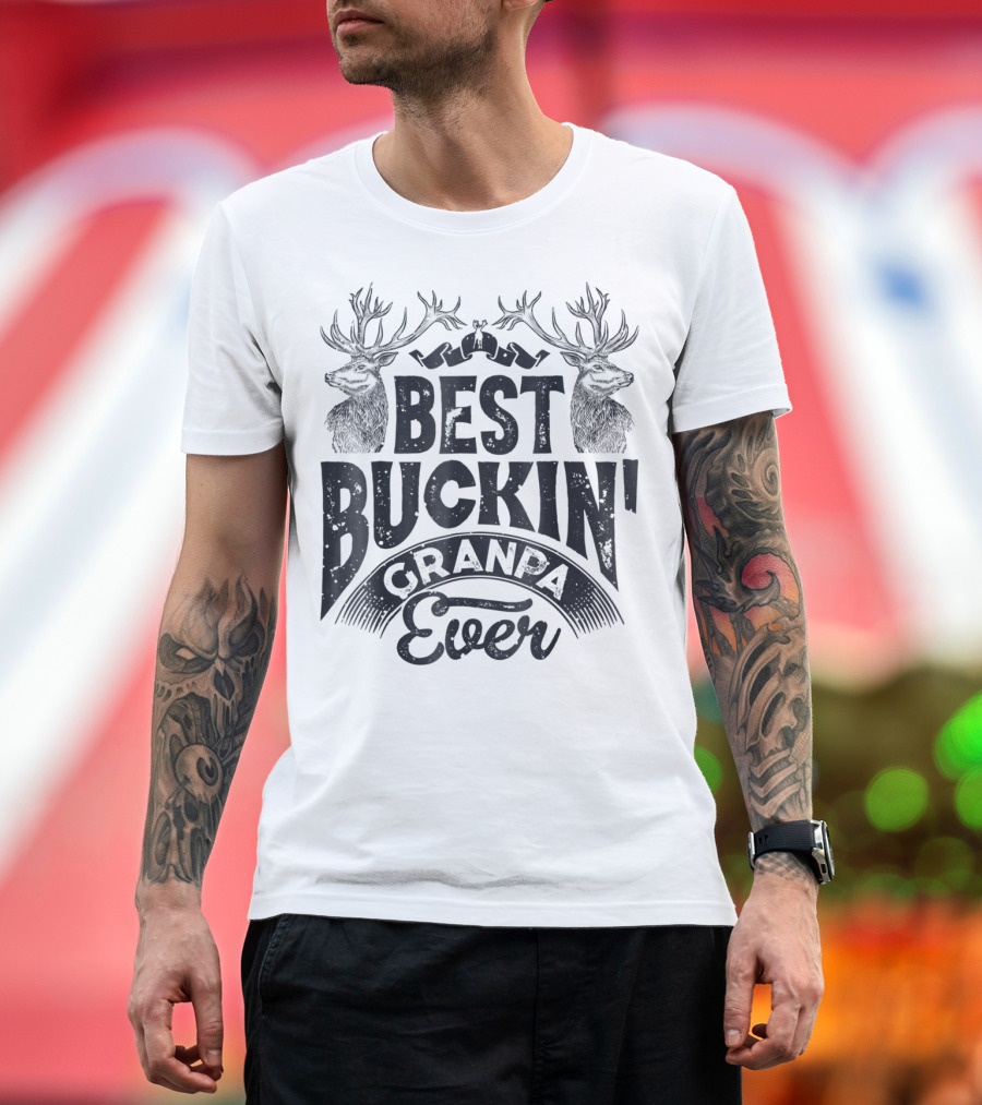 Best Buckin Grandpa Ever Hunting Hunter T-Shirt