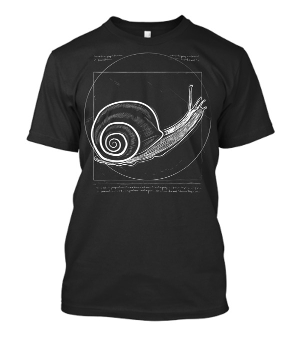 Vitruvian Snail Shell Slug Leonardo Inspired Diagram T-Shirt