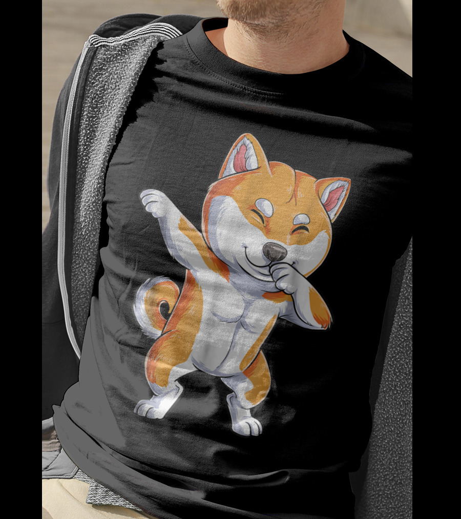 Dabbing Shiba Inu Kids Boys Puppy Dance T-Shirt