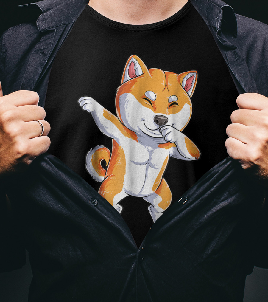 Dabbing Shiba Inu Kids Boys Puppy Dance T-Shirt