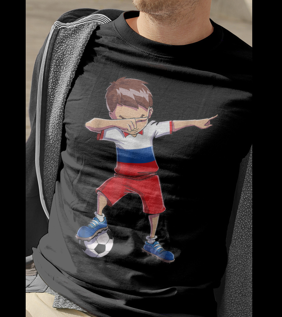 Dabbing Soccer Russia Russian Football Player T-Shirt