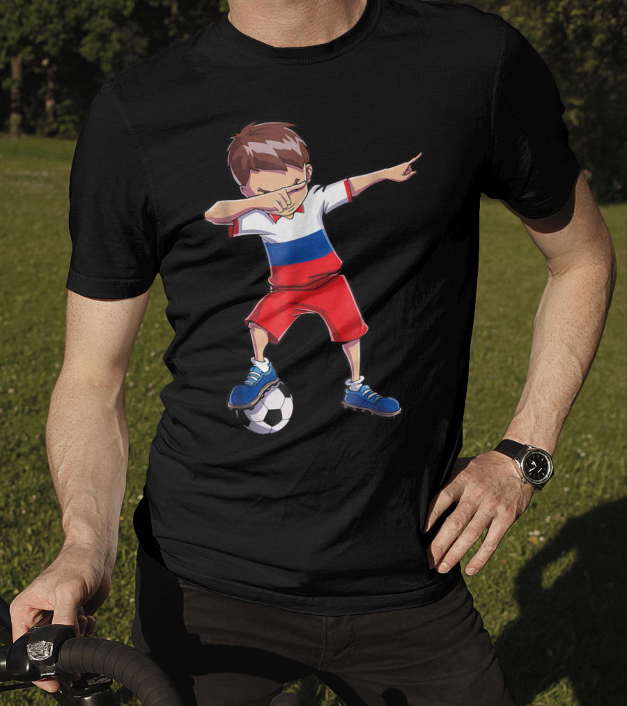 Dabbing Soccer Russia Russian Football Player T-Shirt