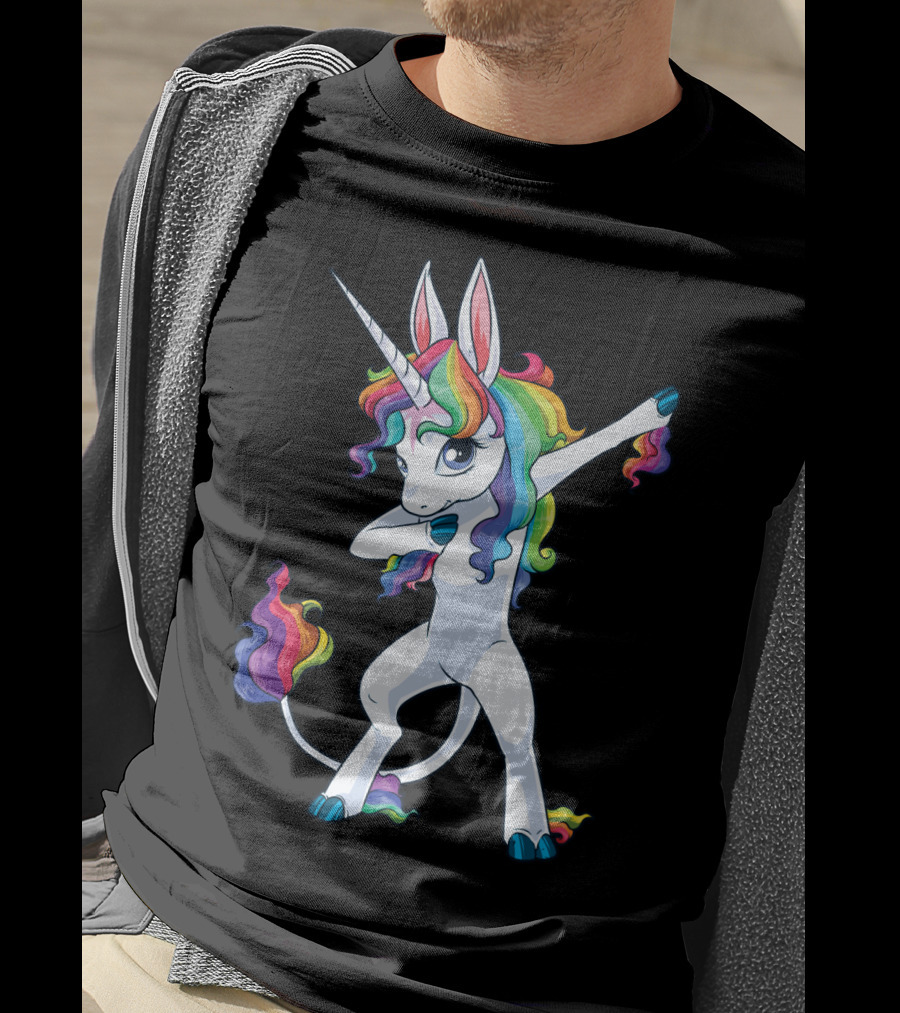 Dabbing Unicorn Party Squad Rainbow Dab T-Shirt