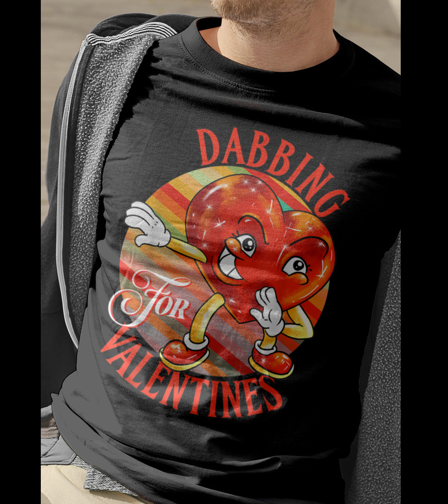 Dabbing Heart For Valentines Vintage Sunrise T-Shirt