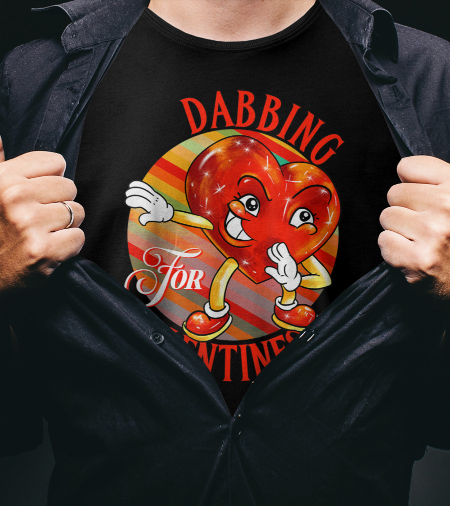 Dabbing Heart For Valentines Vintage Sunrise T-Shirt