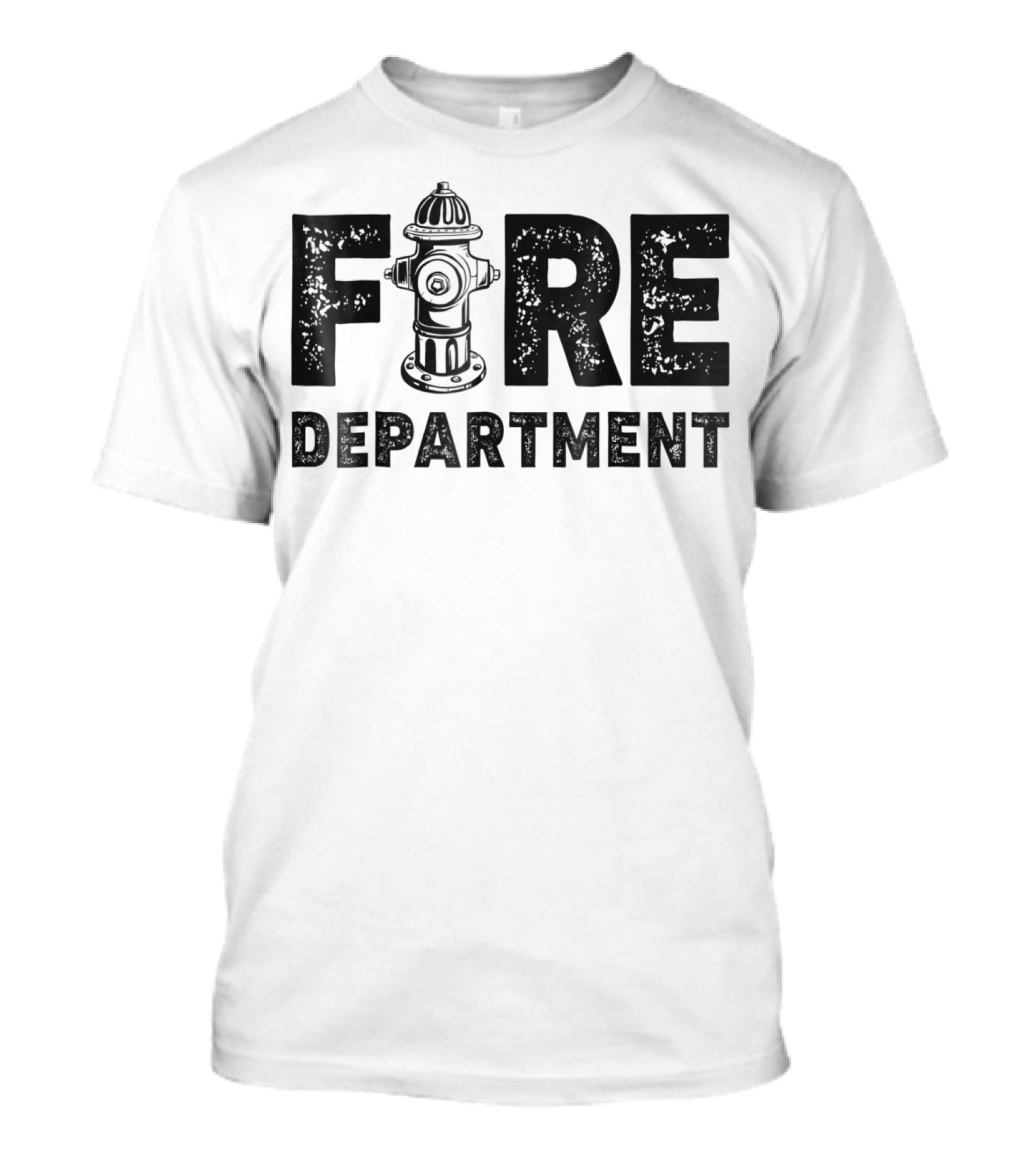Fire Department Firefighter Thin Red Line Hydrant Typography T-Shirt
