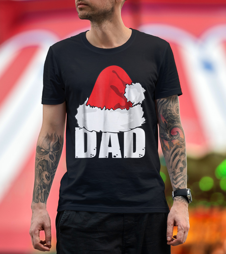 Dad Christmas Santa Hat Family T-Shirt