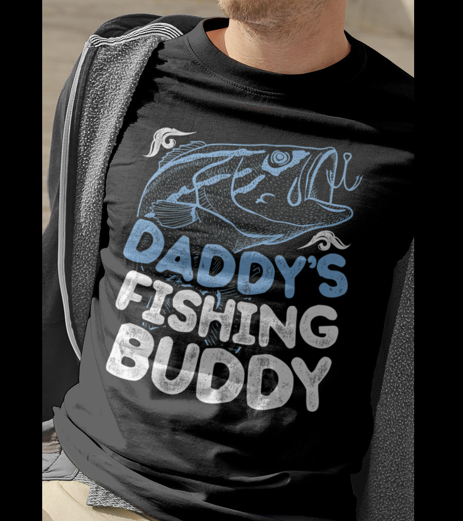 Daddy's Fishing Buddy Kids Fishing Fish Hook Fun T-Shirt