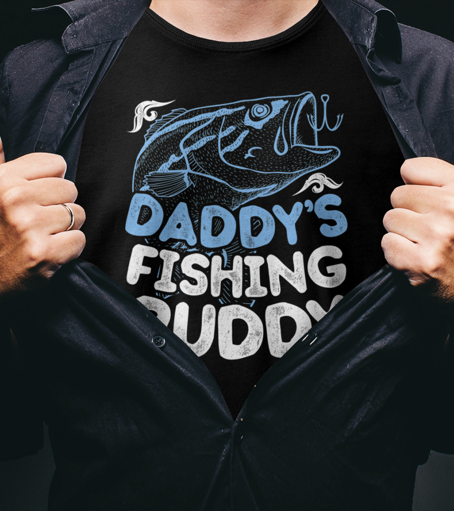 Daddy's Fishing Buddy Kids Fishing Fish Hook Fun T-Shirt
