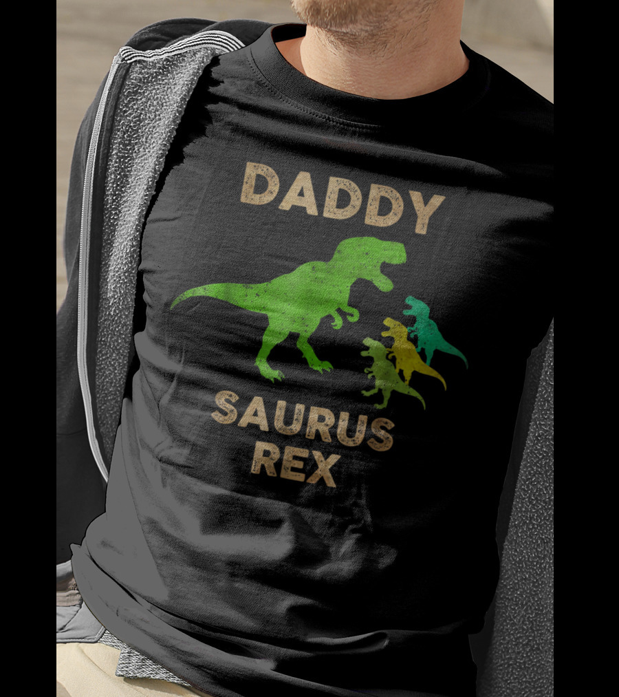 DADDY SAURUS REX Dinosaur Family T-Shirt