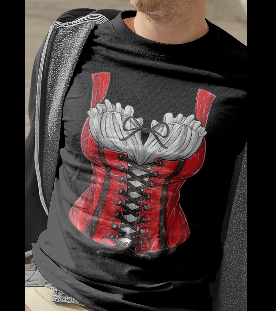 Dirndl Costume Oktoberfest Fraulein Corset Style Bavarian Dress T-Shirt