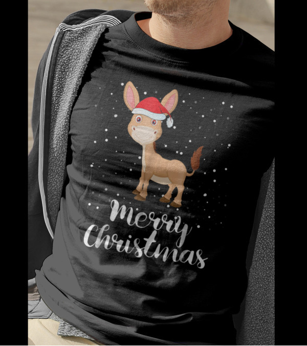 Merry Christmas Donkey Funny Matching Family Group T-Shirt