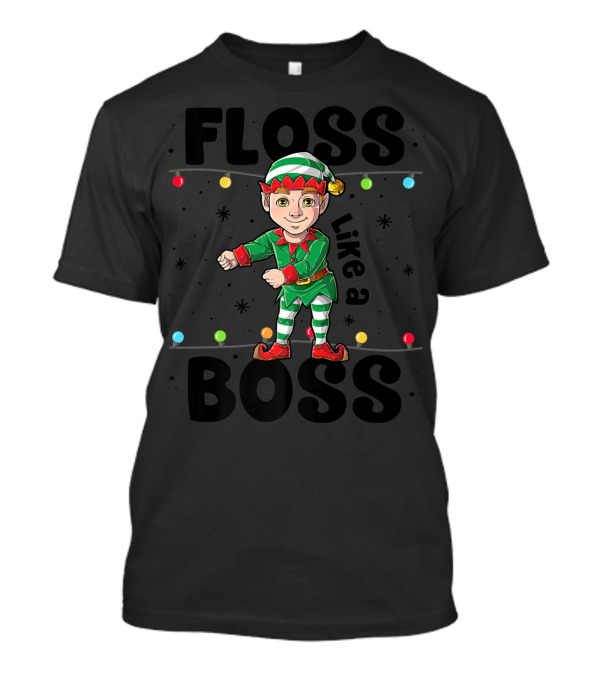 Floss Like A Boss Christmas Boys Elf Flossing T-Shirt