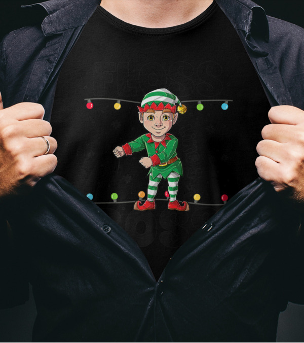 Floss Like A Boss Christmas Boys Elf Flossing T-Shirt