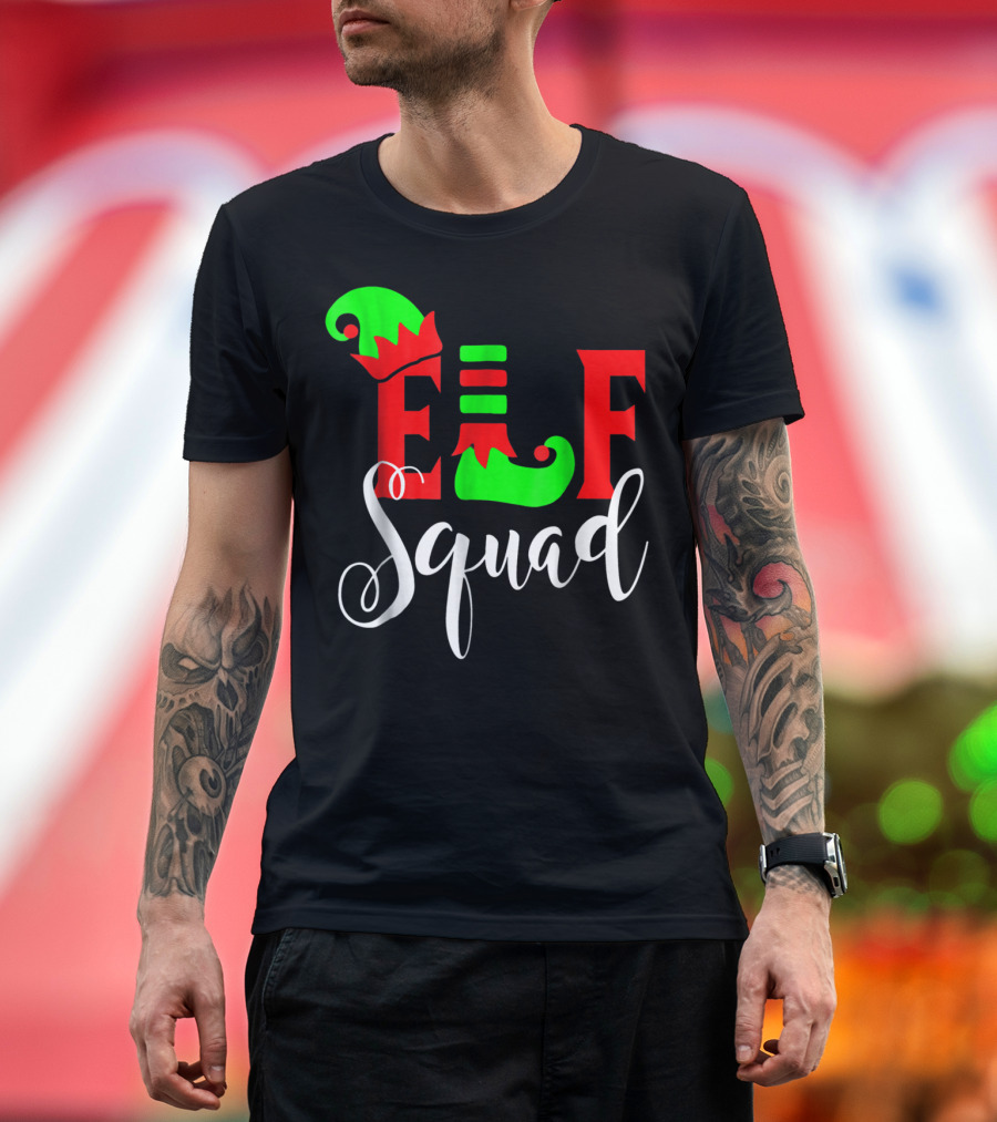 Elf Squad Festive Holiday Family T-Shirt