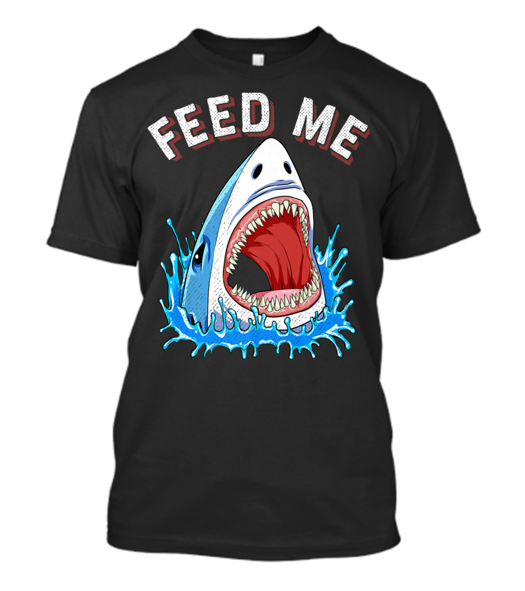 Feed Me Shark Head Lover Jawsome Ocean Splash T-Shirt