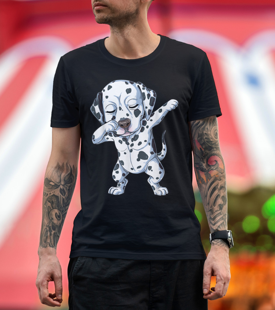 Dalmatian Dabbing Dog Lover Kids Boys Dab T-Shirt