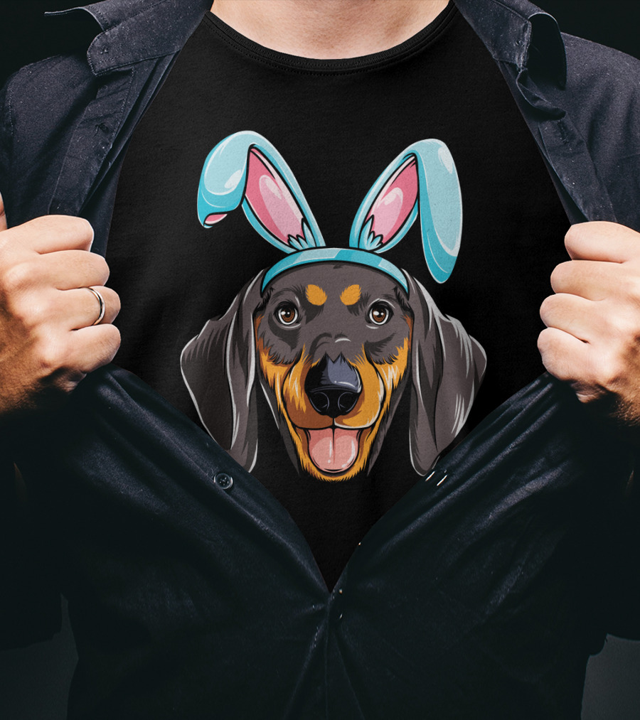 Easter Bunny Ears Dachshund Dog Boys Girl T-Shirt