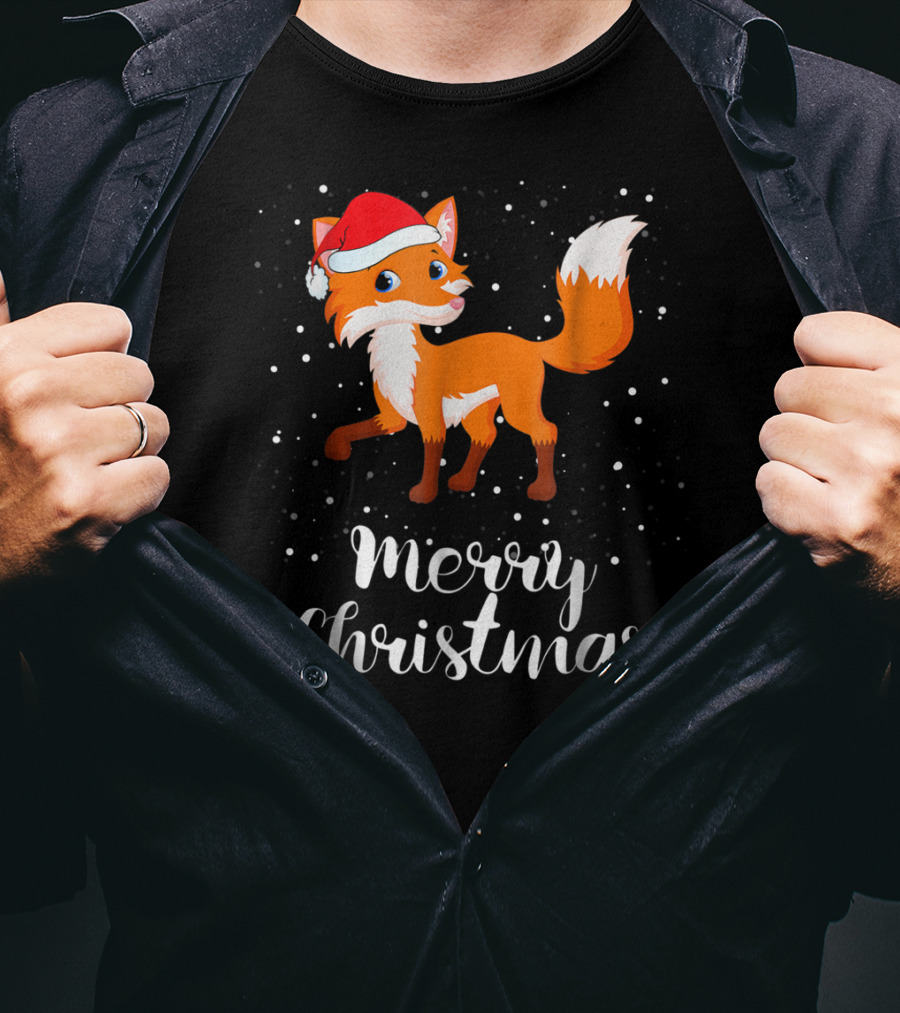 Merry Christmas Fox Funny Family Group Matching T-Shirt