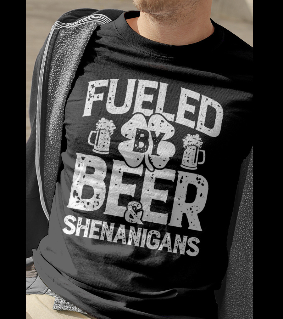 Fueled By Beer Shamrock And Shenanigans T-Shirt