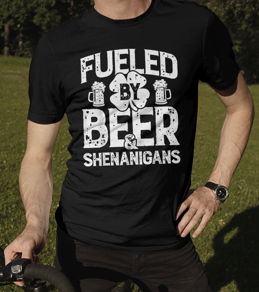 Fueled By Beer Shamrock And Shenanigans T-Shirt