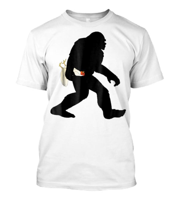 Funny Bigfoot Sasquatch Carrying Chicken Boys T-Shirt