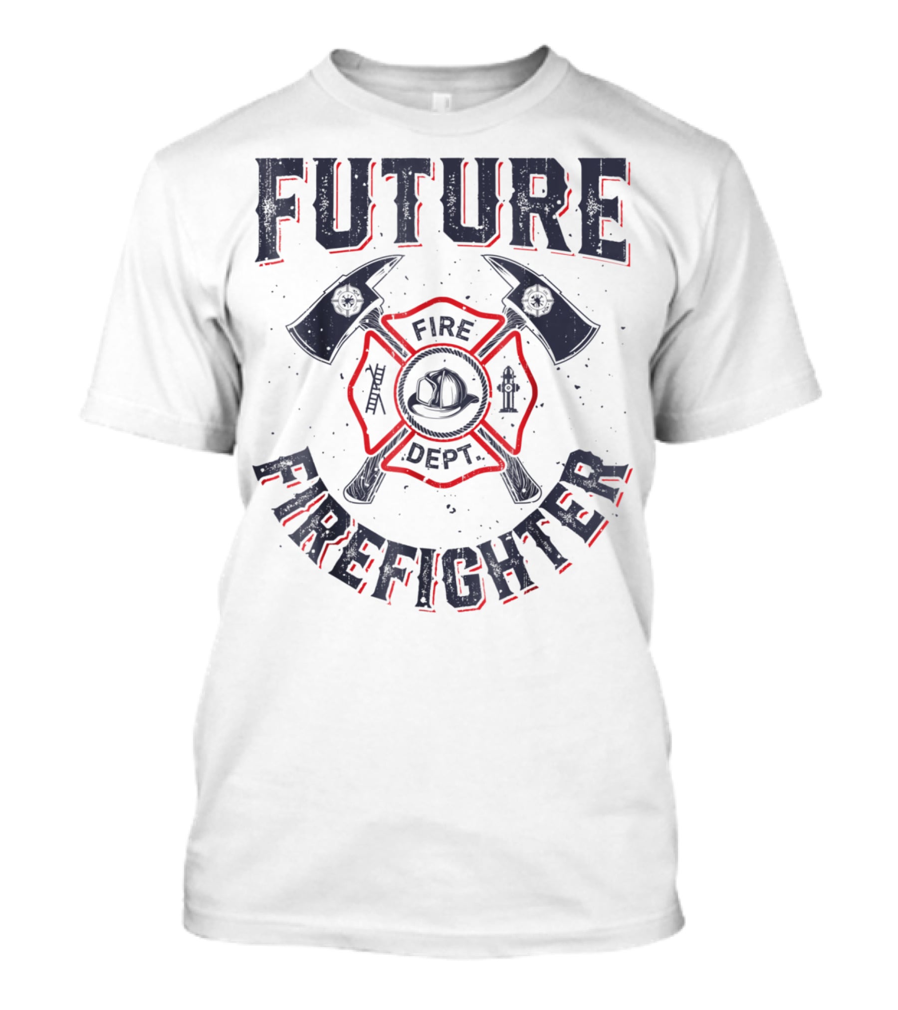 Future Firefighter Fire Dept Axe Emblem Kids Boys Youth Men T-Shirt
