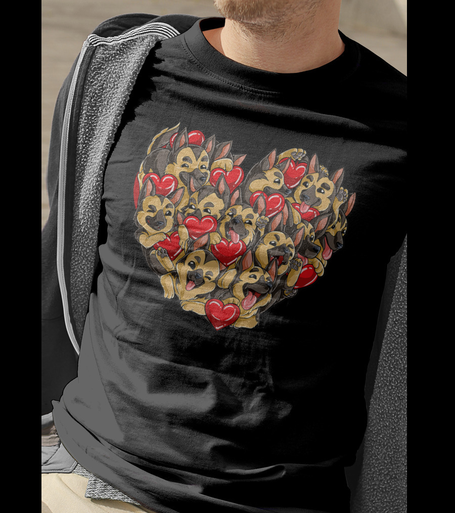German Shepherd Heart Valentine T-Shirt