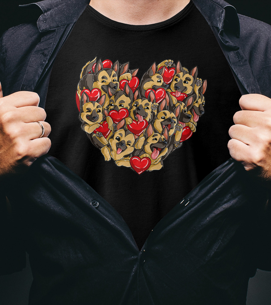German Shepherd Heart Valentine T-Shirt