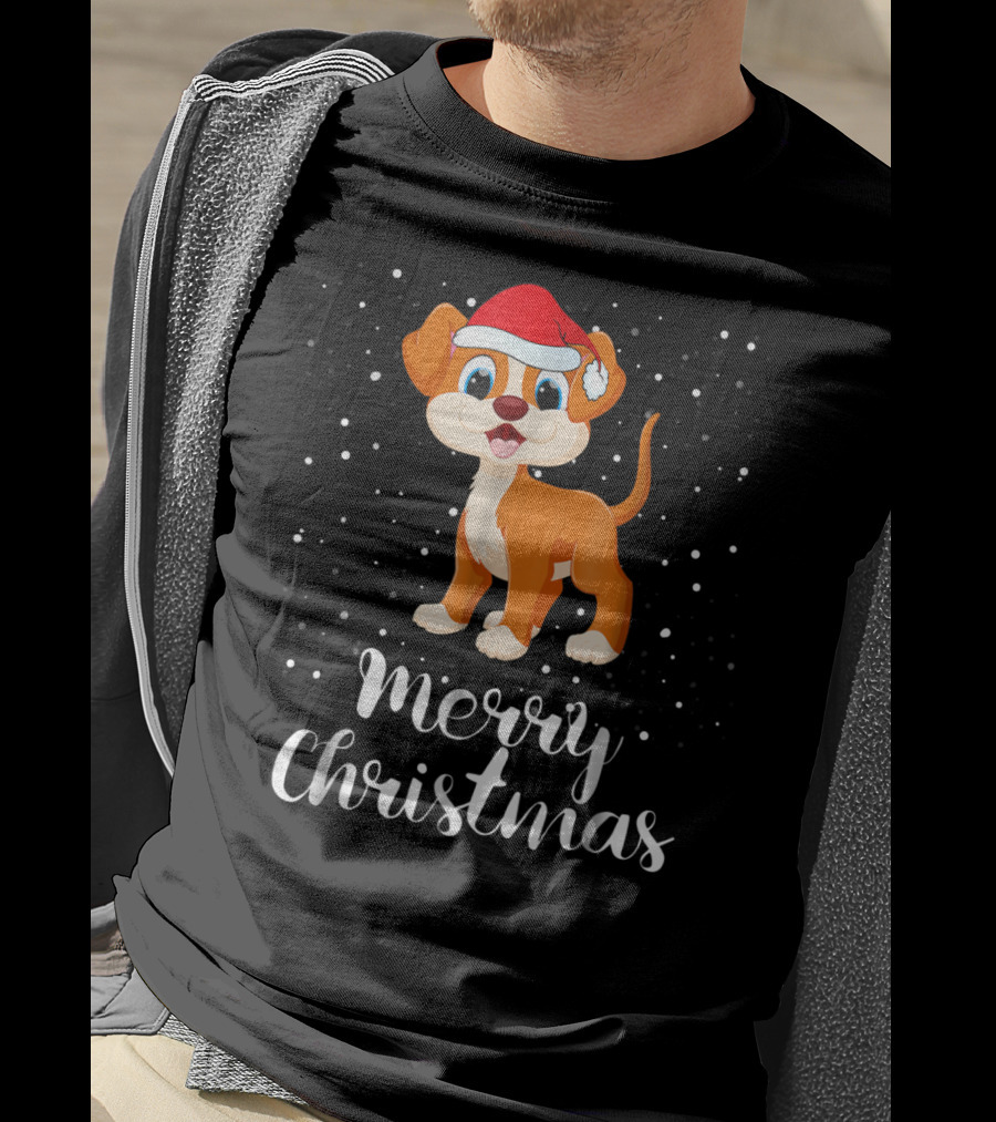 Merry Christmas Dog Funny Christmas Matching Family Group T-Shirt