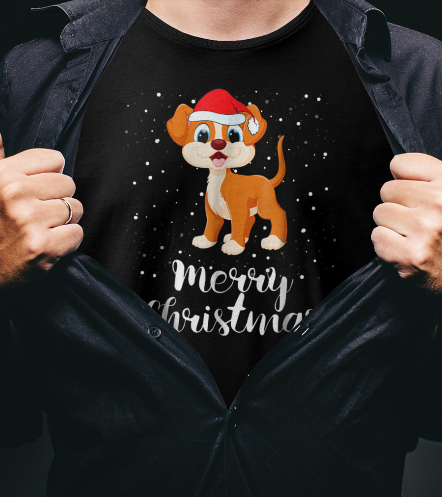Merry Christmas Dog Funny Christmas Matching Family Group T-Shirt