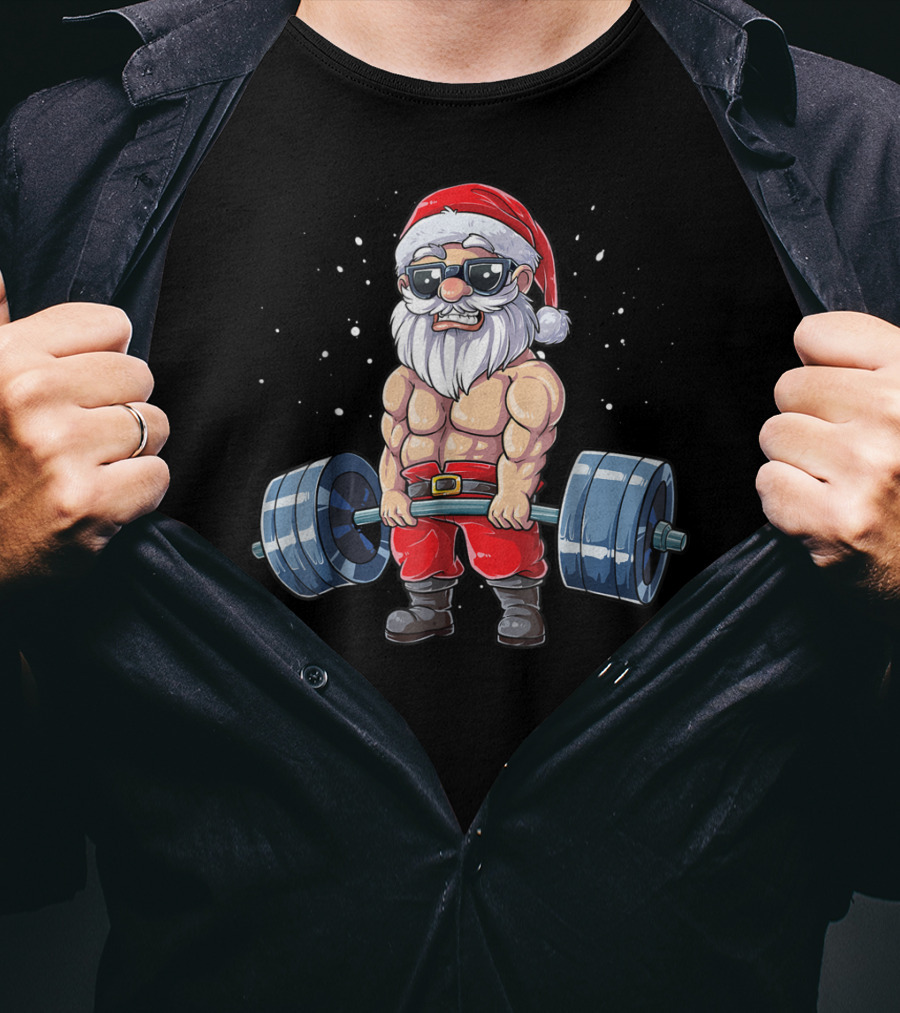 Santa Deadlift Fitness Christmas Gym Xmas Men T-Shirt