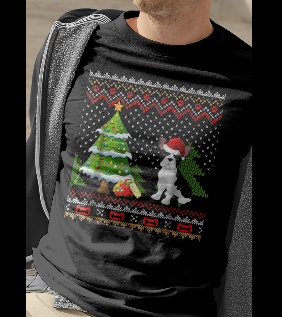 French Bulldogs Santa Christmas Tree Presents Holiday T-Shirt