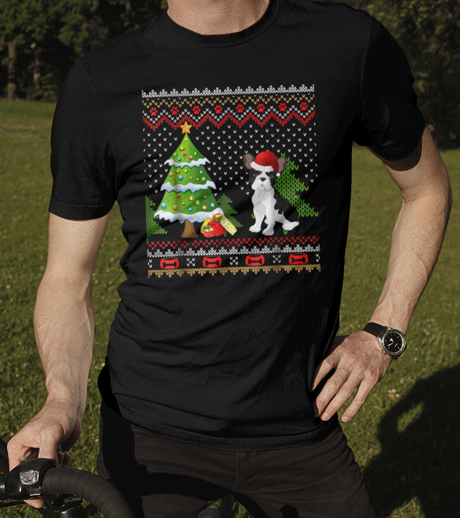 French Bulldogs Santa Christmas Tree Presents Holiday T-Shirt