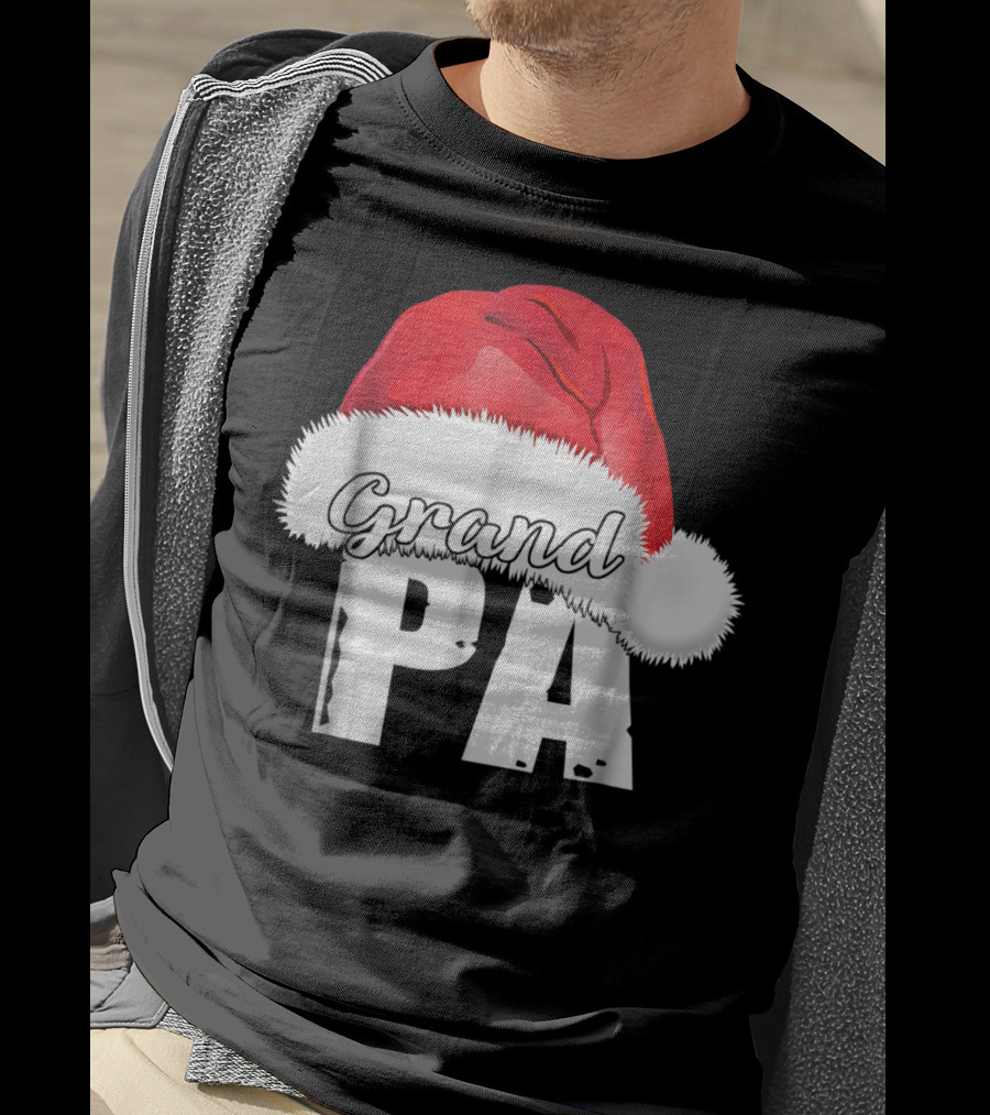 Grandpa Christmas Santa Hat Family Matching T-Shirt