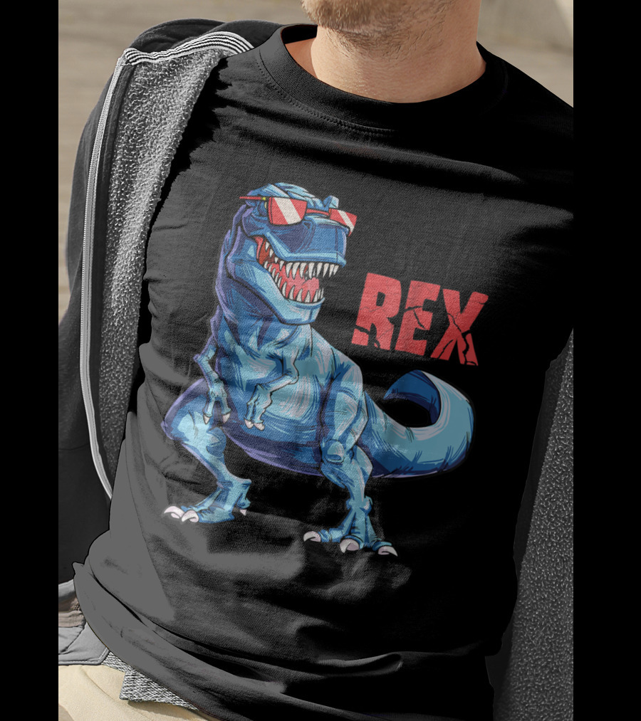 Grandpasaurus Rex Grandpa Saurus Dinosaur With Cool Glasses T-Shirt