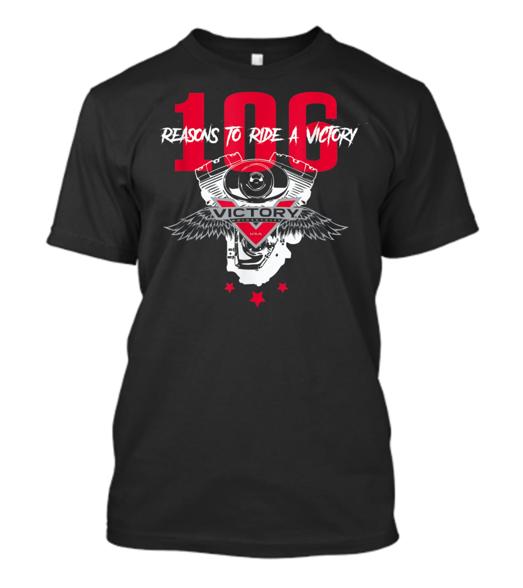106 Reasons To Ride A Victory Engine Winged Stars USA T-Shirt