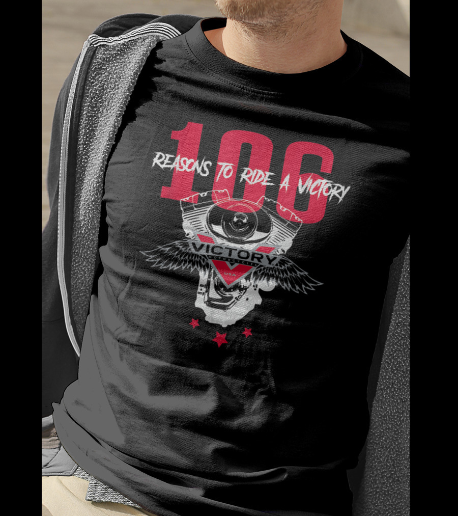 106 Reasons To Ride A Victory Engine Winged Stars USA T-Shirt