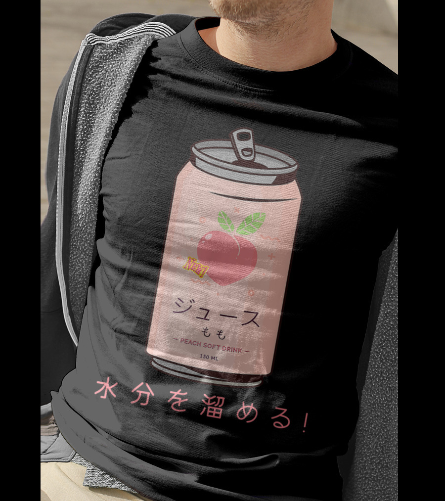 90s Japanese Aesthetic Peach Soft Drink Juice Can 150ML T-Shirt