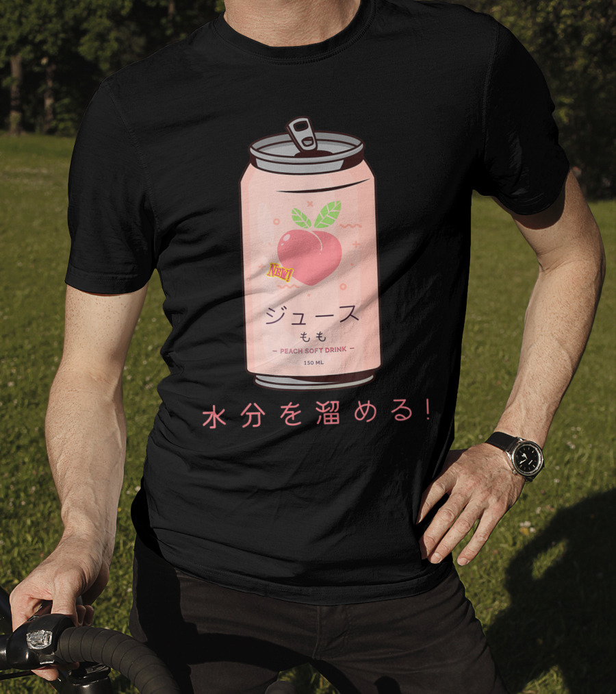 90s Japanese Aesthetic Peach Soft Drink Juice Can 150ML T-Shirt