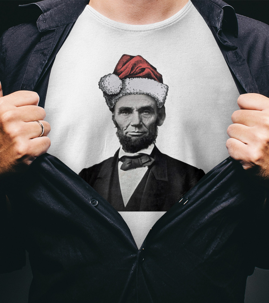 Abraham Lincoln Santa Hat T-Shirt