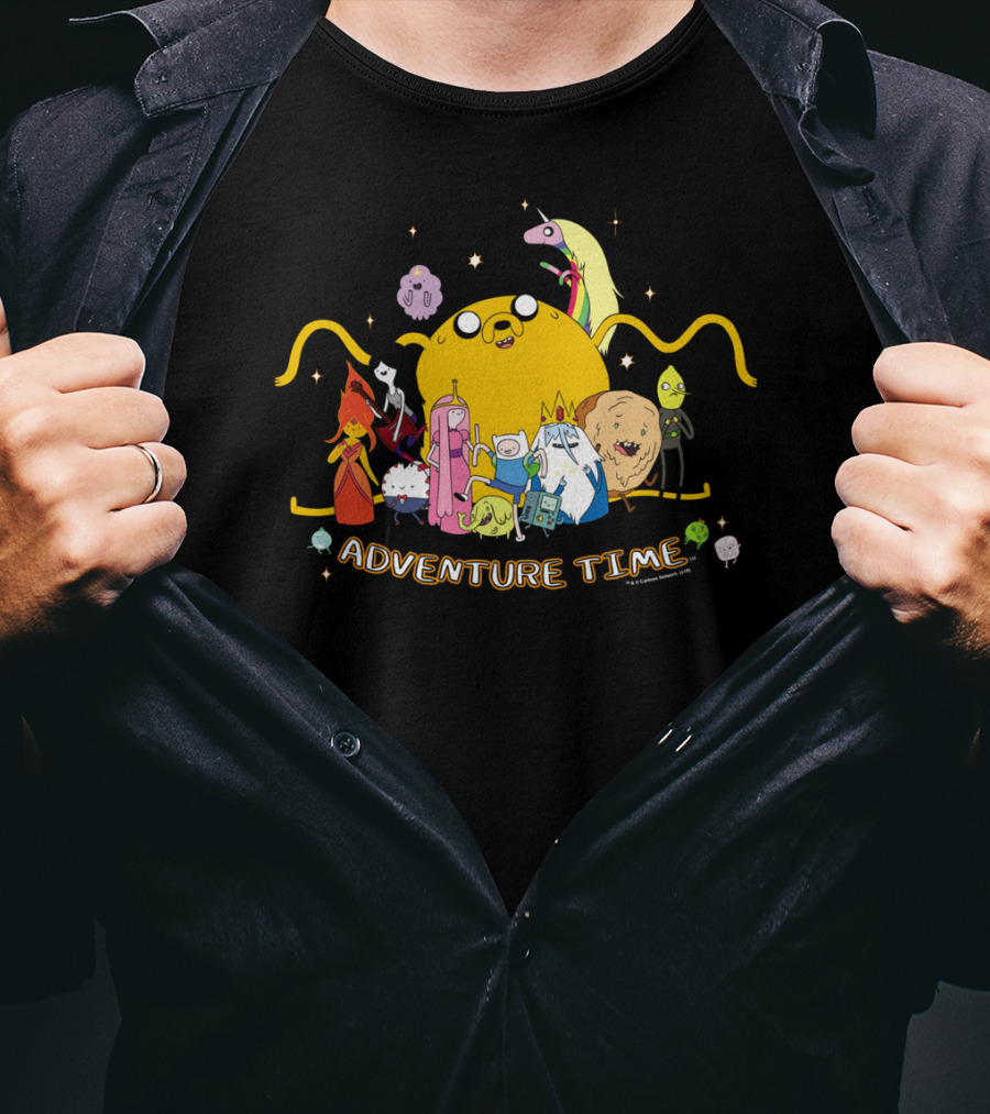 Adventure Time Characters Gathered With Jake Outstretched T-Shirt